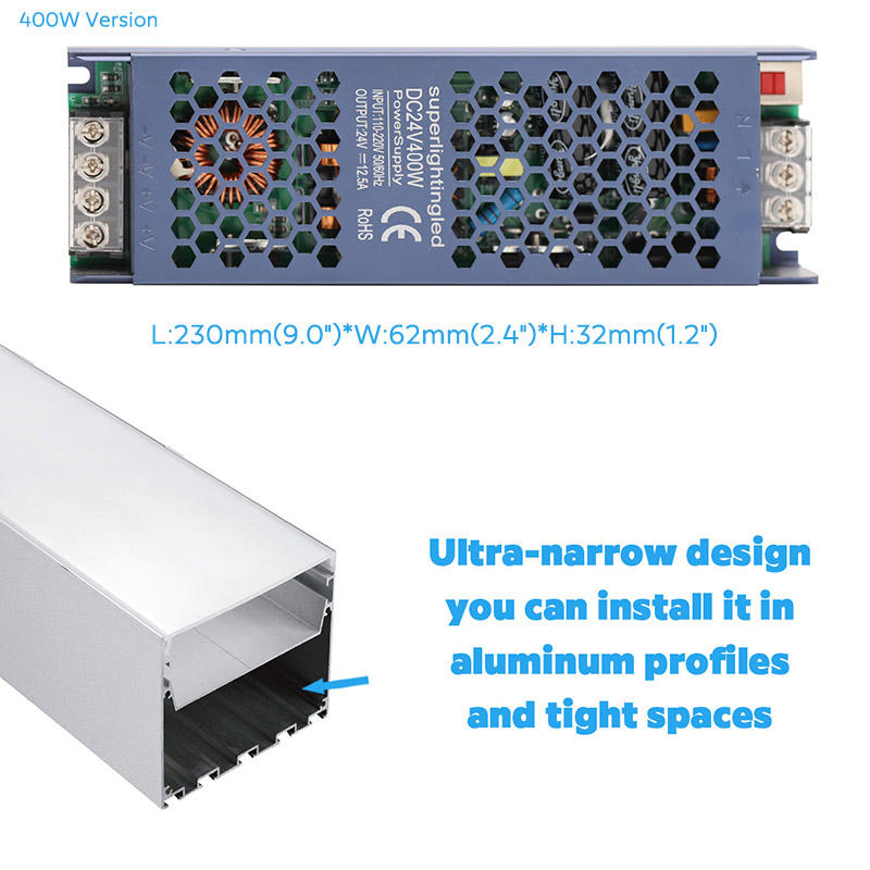 400W Slim Slectable Input Universal Power Supply For LED 400W Slim Slectable Input Universal Power Supply For LED
